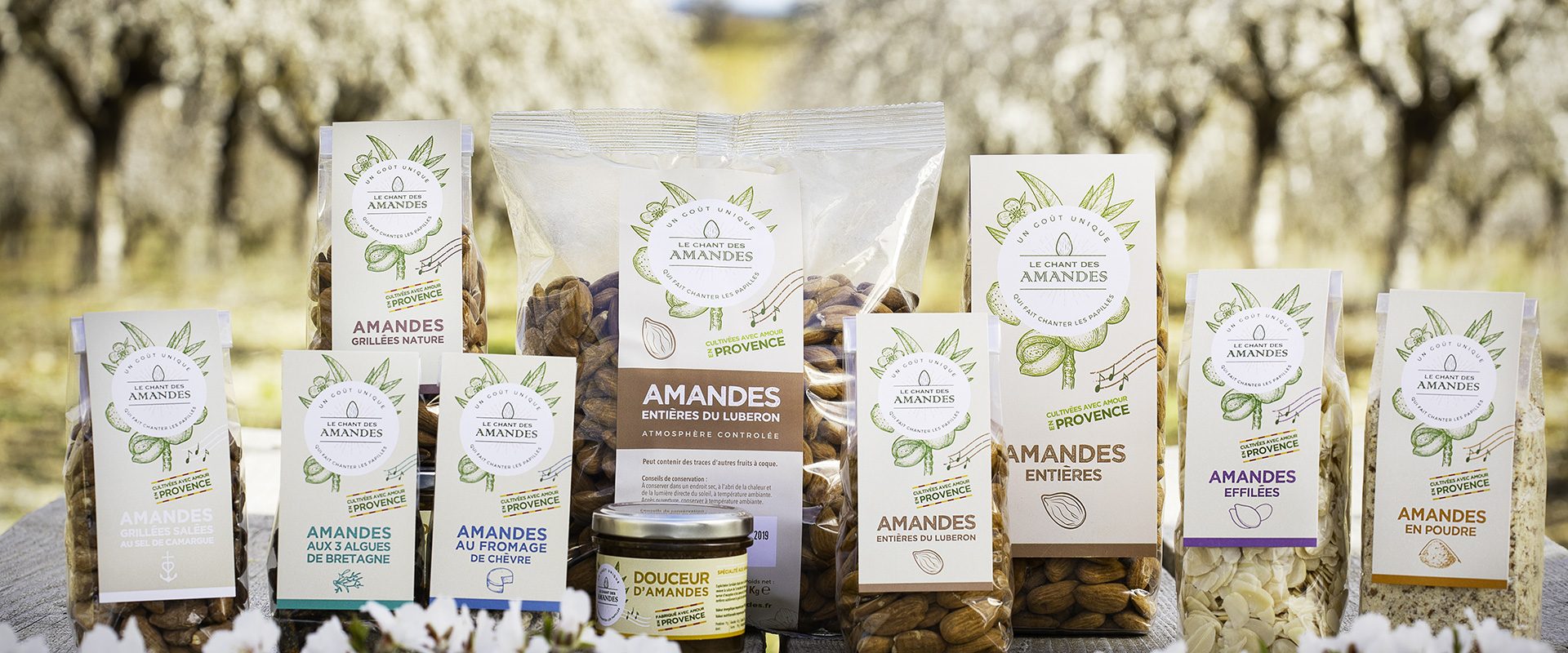 toutes la gamme d'amandes de Provence par le chant des amandes